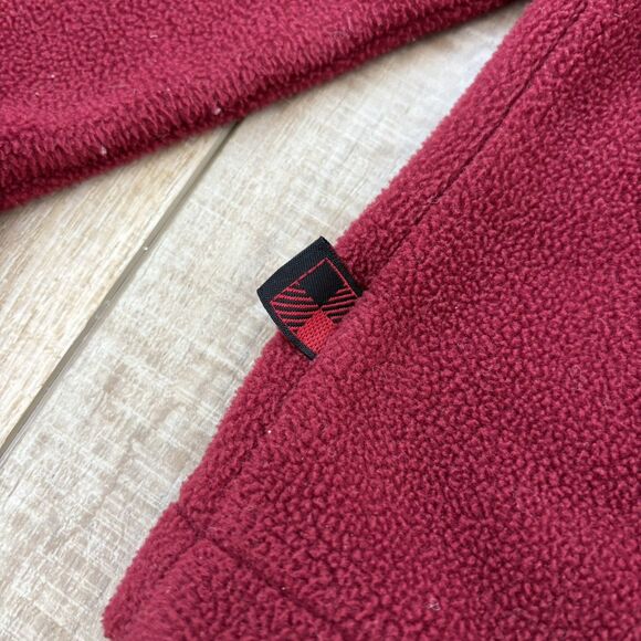 Woolrich Womens Ruby Red Full Zip Fleece Jacket Size Large Mock Neck Casual Cozy - Picture 7 of 14